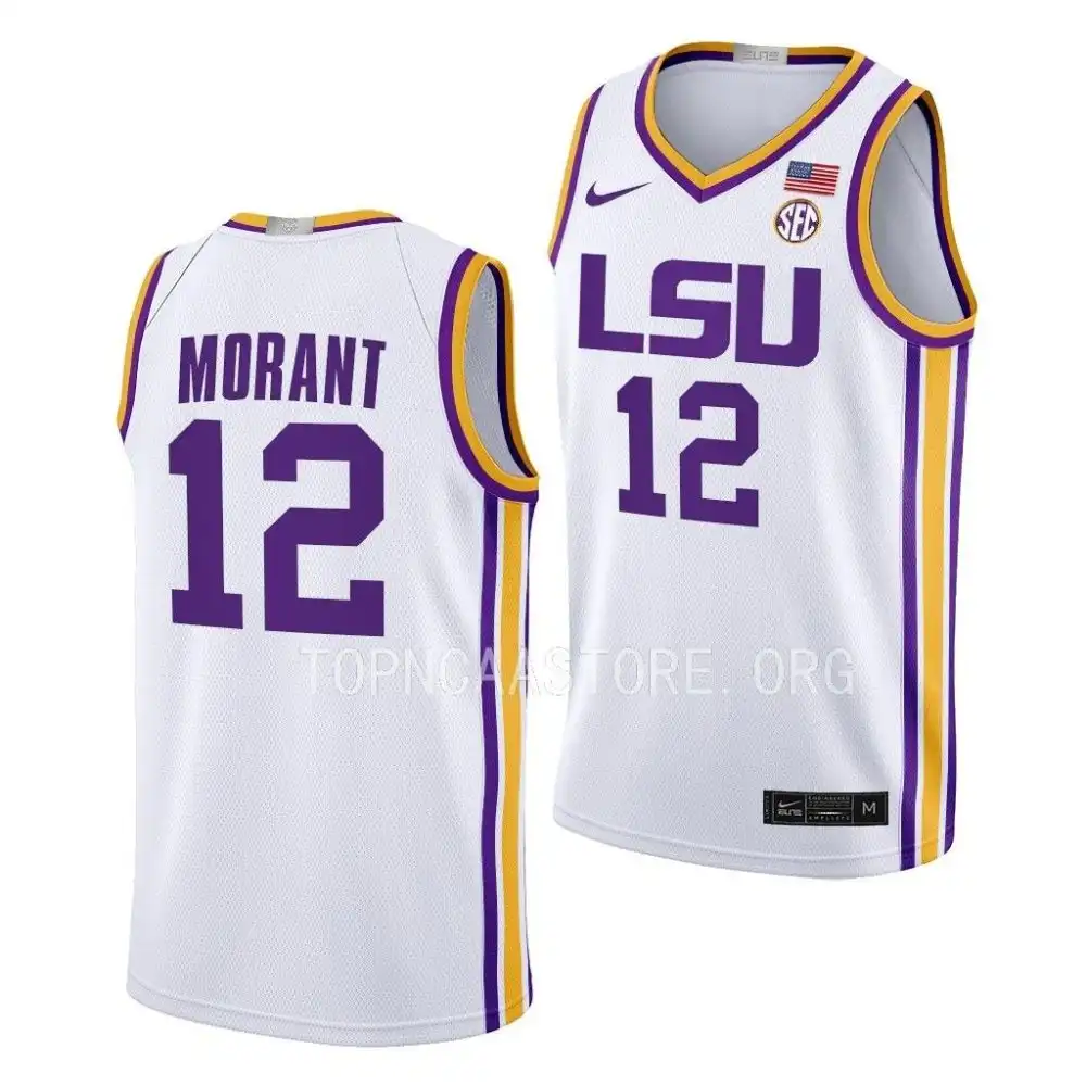 Men's LSU Tigers Ja Morant #12 White Limited NCAA Basketball Jersey